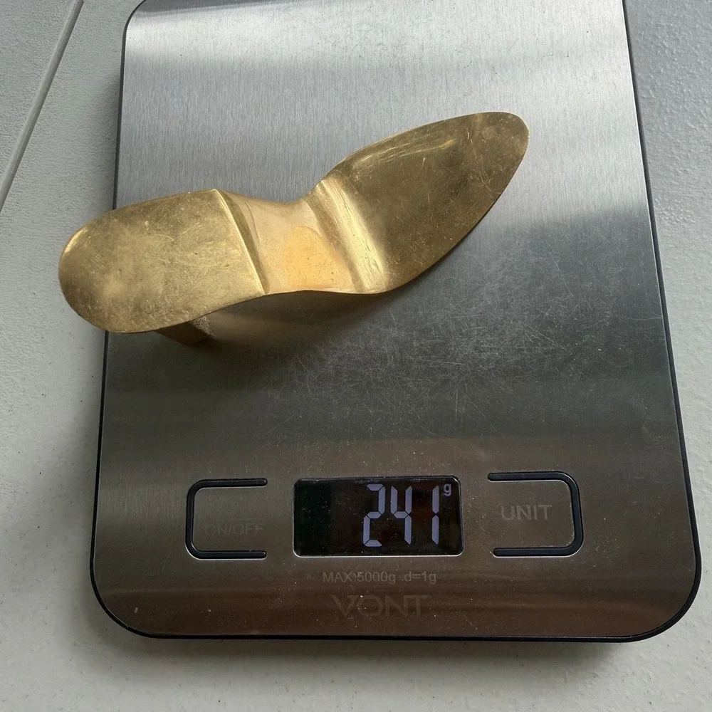 Vintage Gerrity Products Brass High Heel Shoe Paperweight 24K Gold Electroplate
